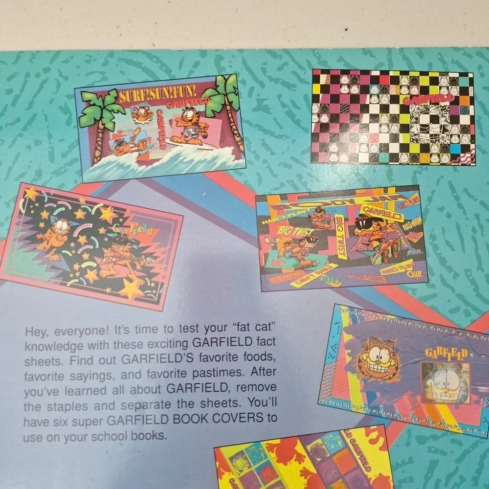 Vintage 1991 Garfield 6 Book Covers w/ Activities and Trivia Golden Books